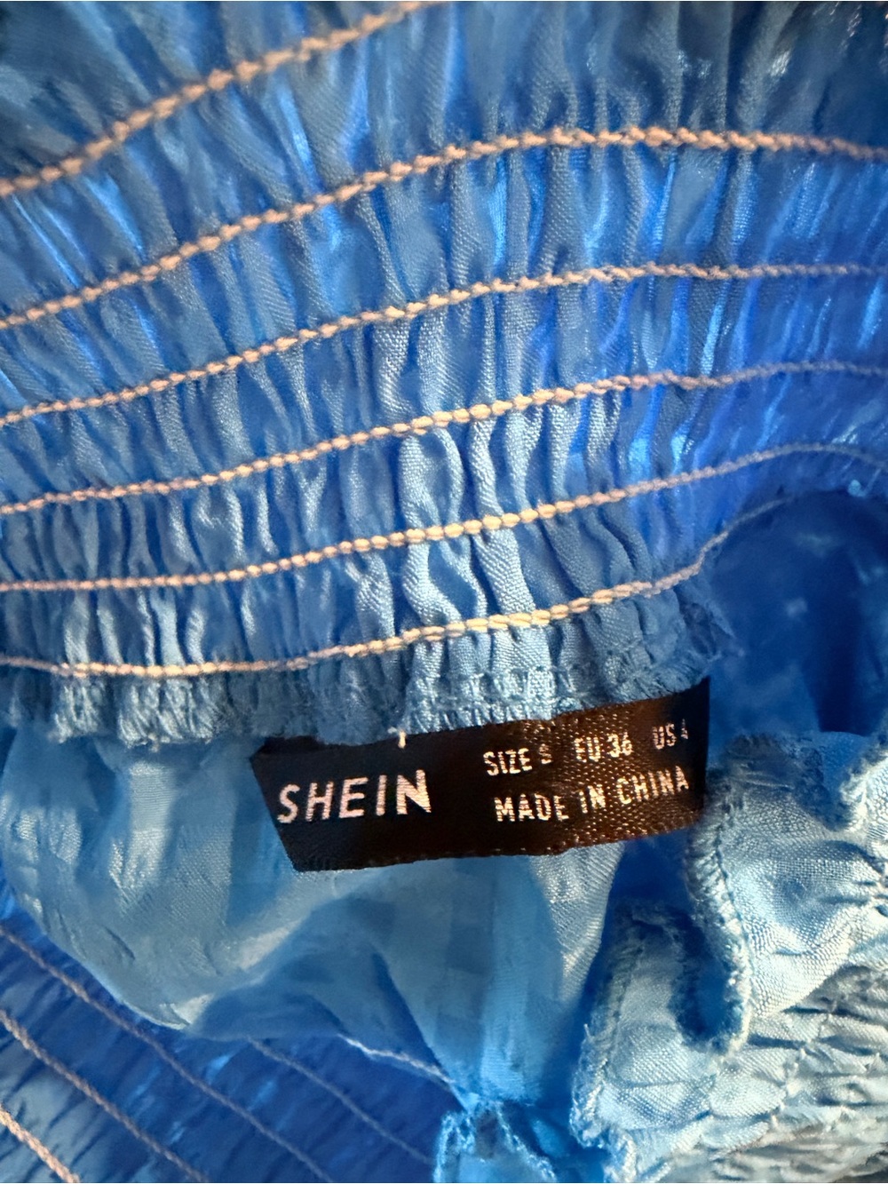 SHEIN Electric Blue Smocked Crop Top and Mini Skirt Set - Picture 9 of 9